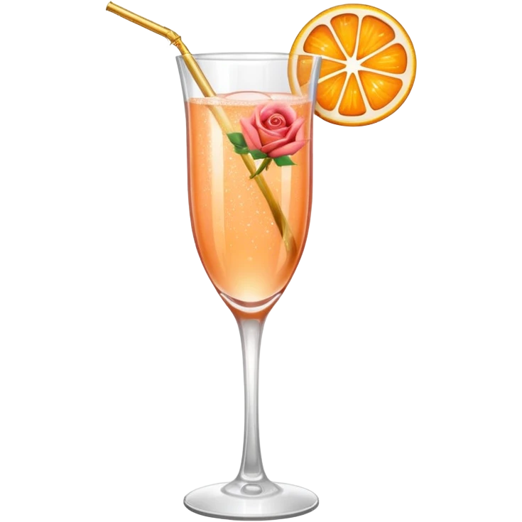 Glittery rose orange gold mocktail emoji