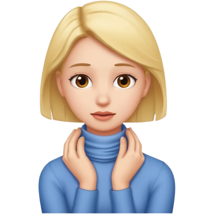 Girl holding her neck emoji