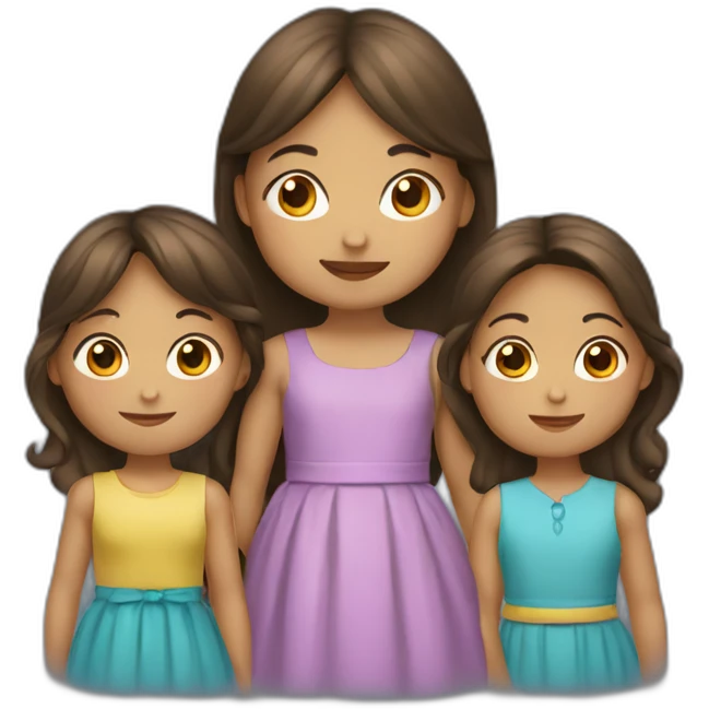 una niña y tres niños emoji