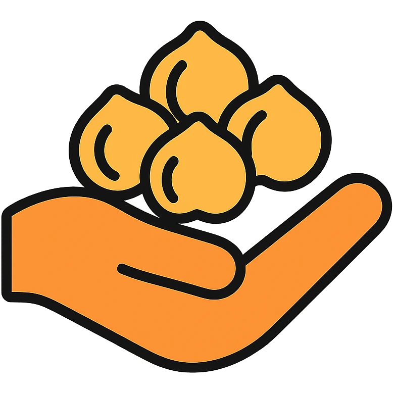 a handful of chickpeas, flat icon style emoji