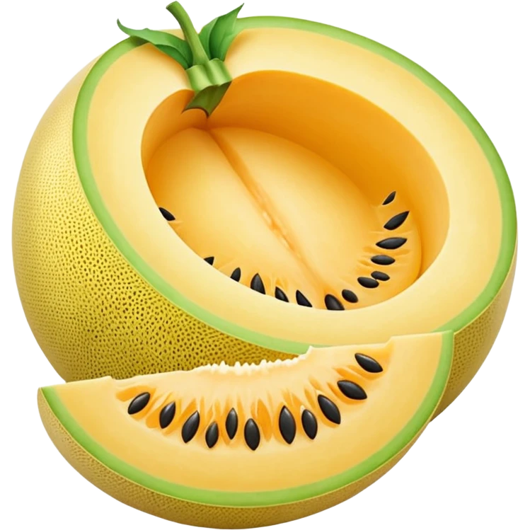 whole yellow melon with slice on right side  emoji