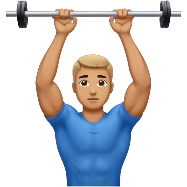 guy with blue shirt doing pull ups emoji