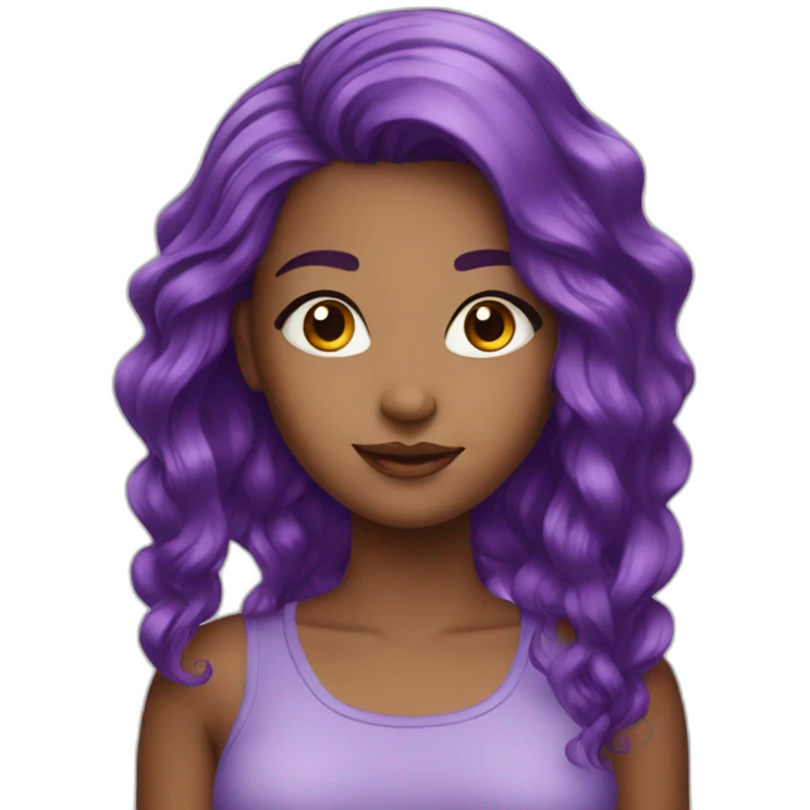 Beautiful girl with purple hair emoji