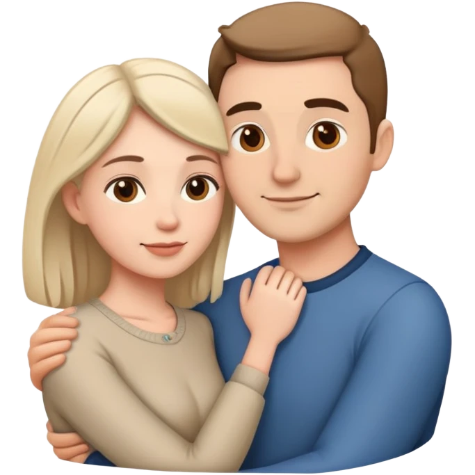 husband and wife permanently hugging each other emoji