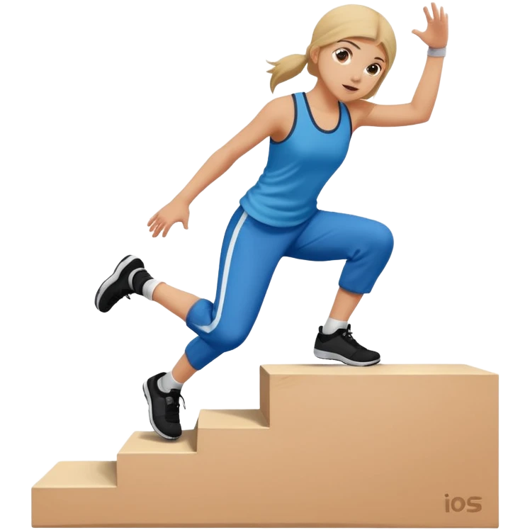a girl doing parkour at young kids school emoji