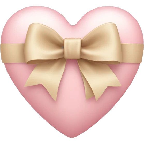 Light pink heart with beige bow around it  emoji