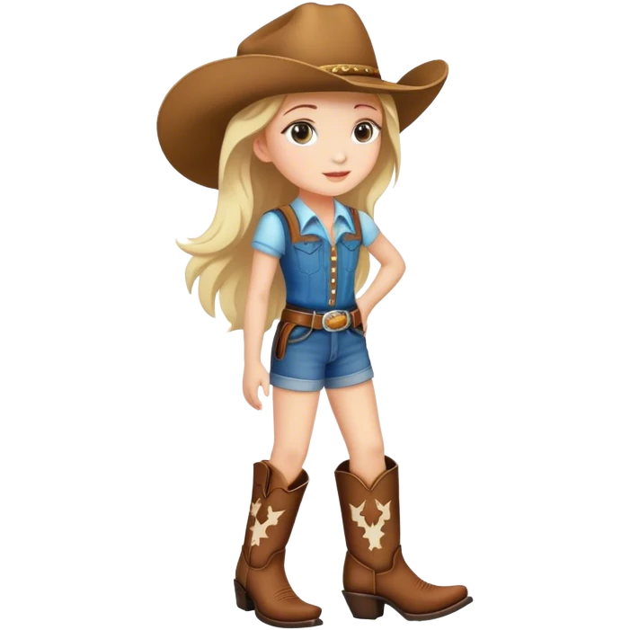 Guerita con botas vaqueras emoji