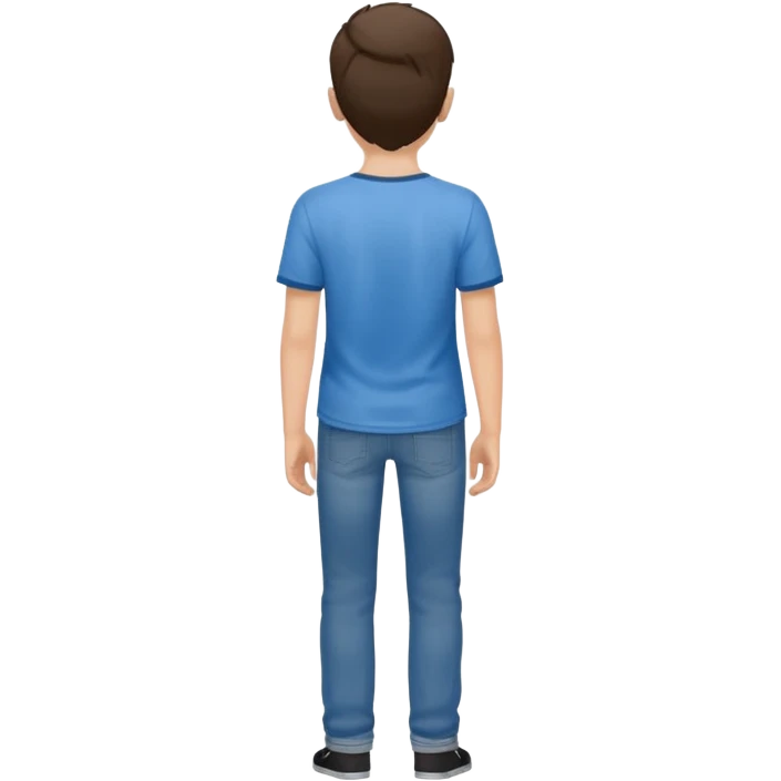 anonymous boy standing ,view from the back emoji