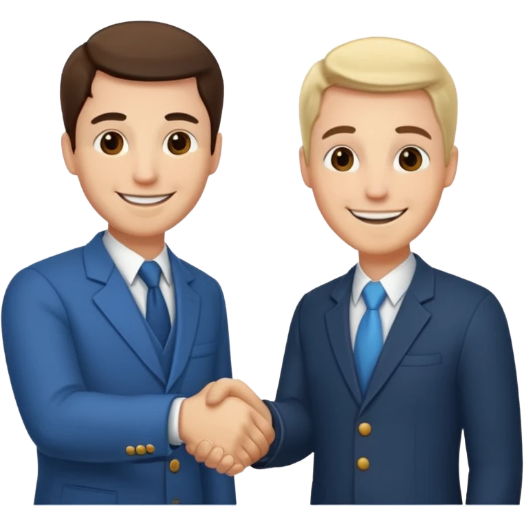 two men smiling and shaking hands emoji