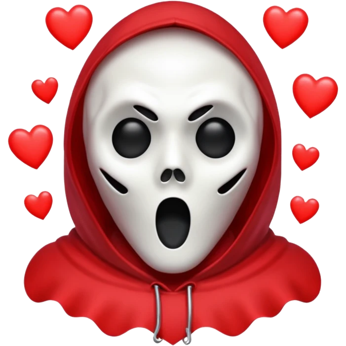 Ghostface from scream with hearts around him emoji