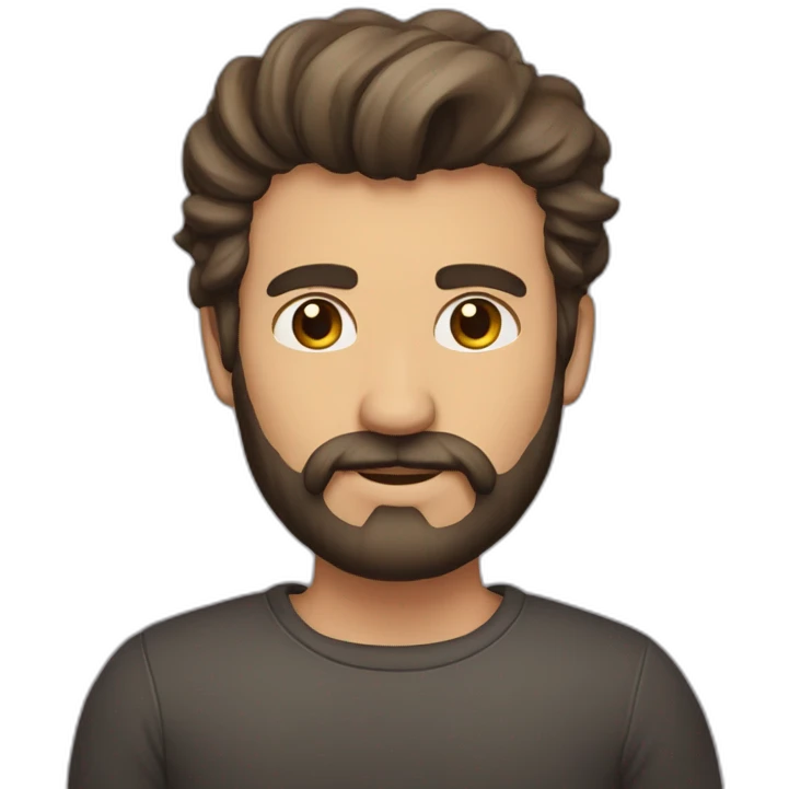 Hombre calvo con barba emoji