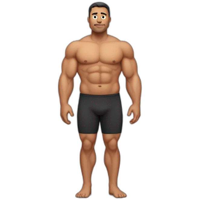 muscular man with fat belly emoji