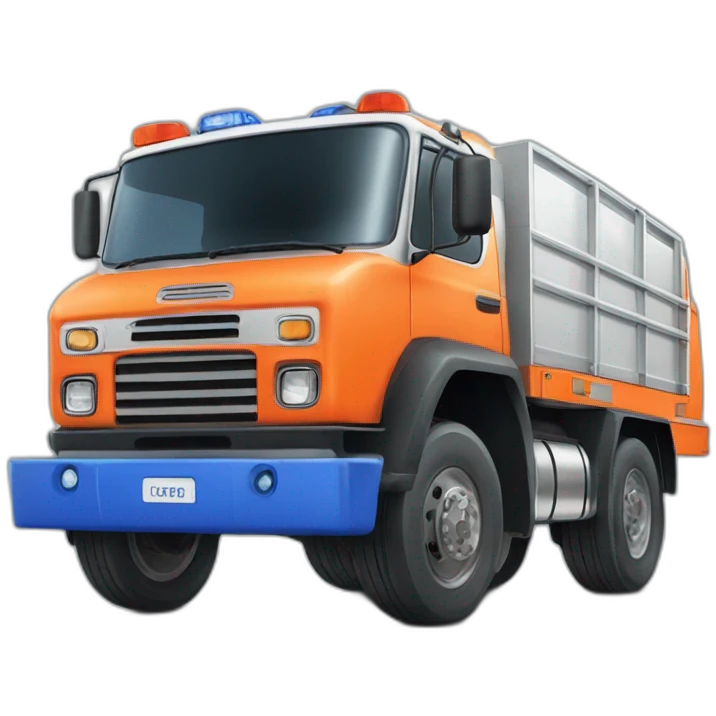 camion de pompier orange et bleu emoji