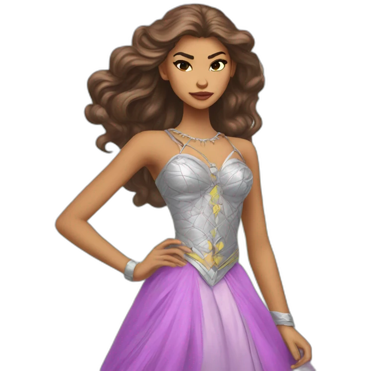 Zendaya as a badass princess, colorful emoji