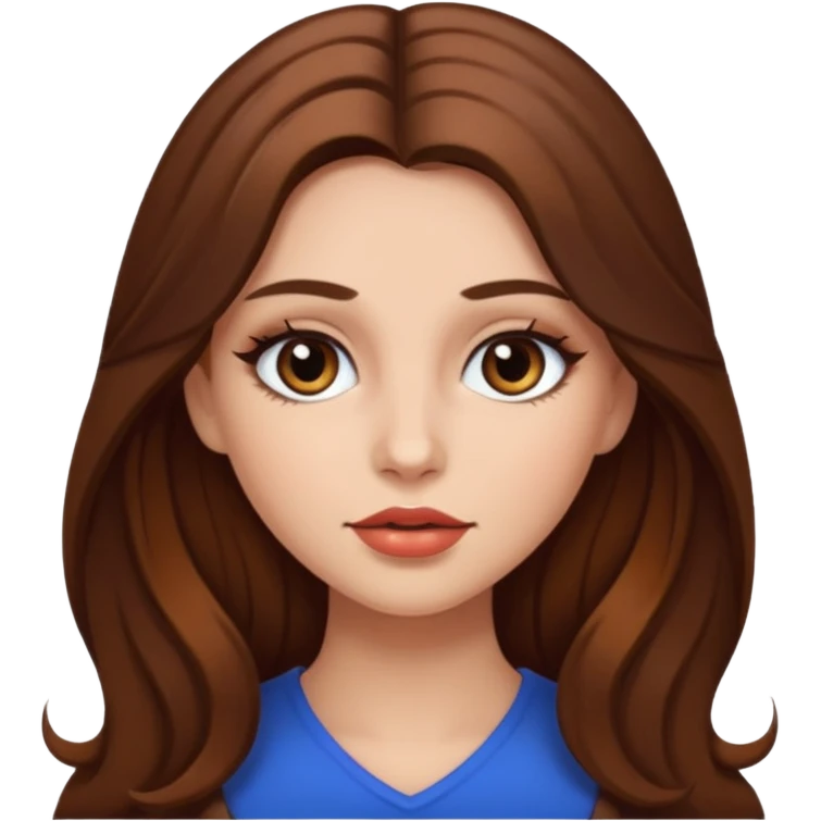 girl with long brown hair and makeup  emoji