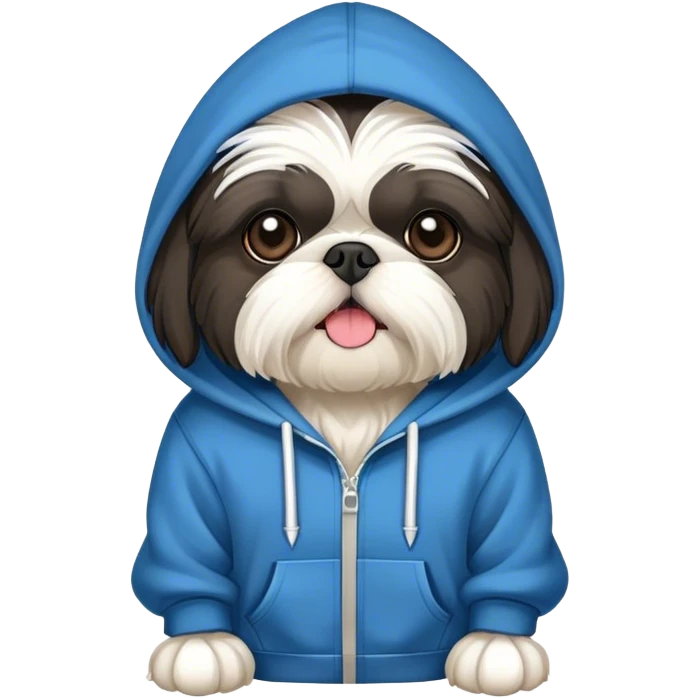 Black shihtzo dog wear hoodie  emoji