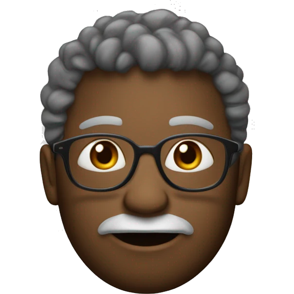 criar uma imagem de uma garota de pele branca com cabelos longos cacheados de cor castanho escuro e com óculos transparente emoji