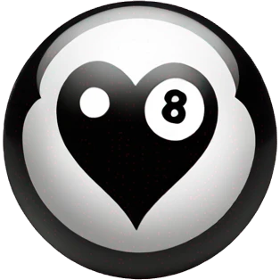 8 ball with hearts  emoji