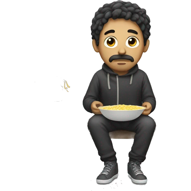 A lonely man with noodle emoji