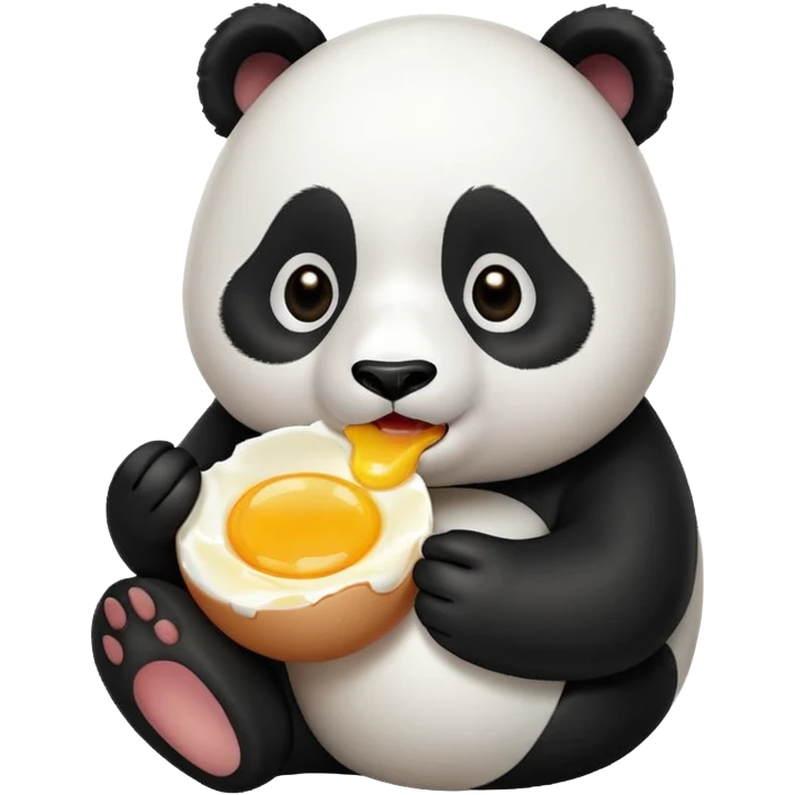 Panda eating eggs emoji