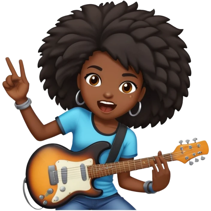 Black girl rocking out emoji
