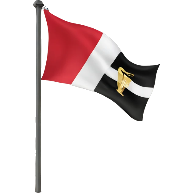 Egyptian flag waving on pole right emoji