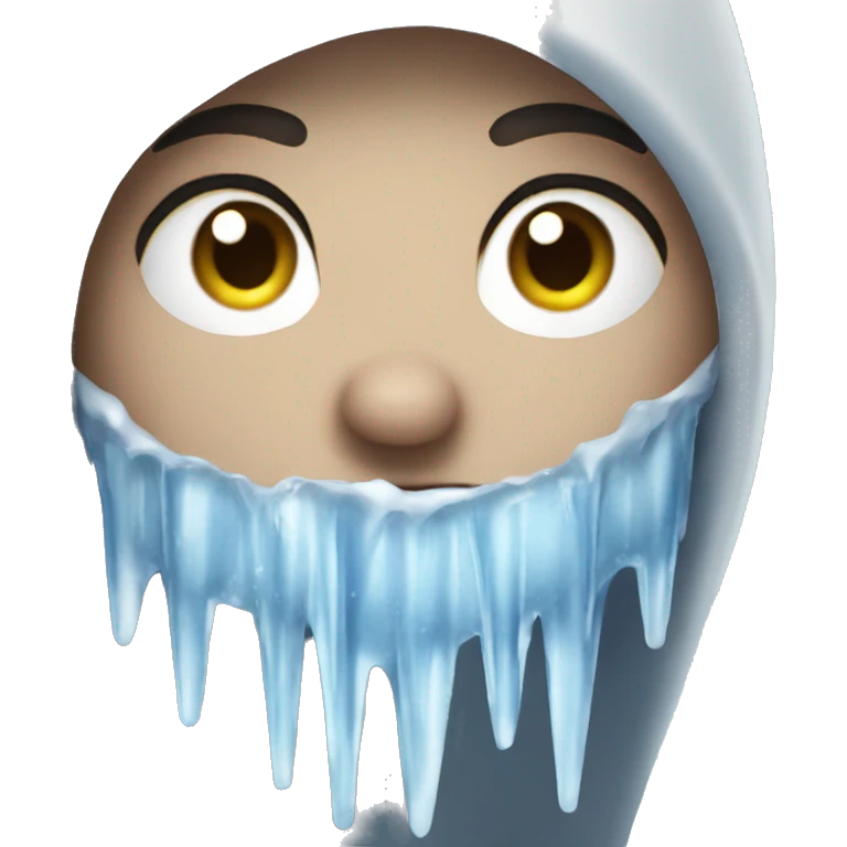seductive cold blue icicle face emoji