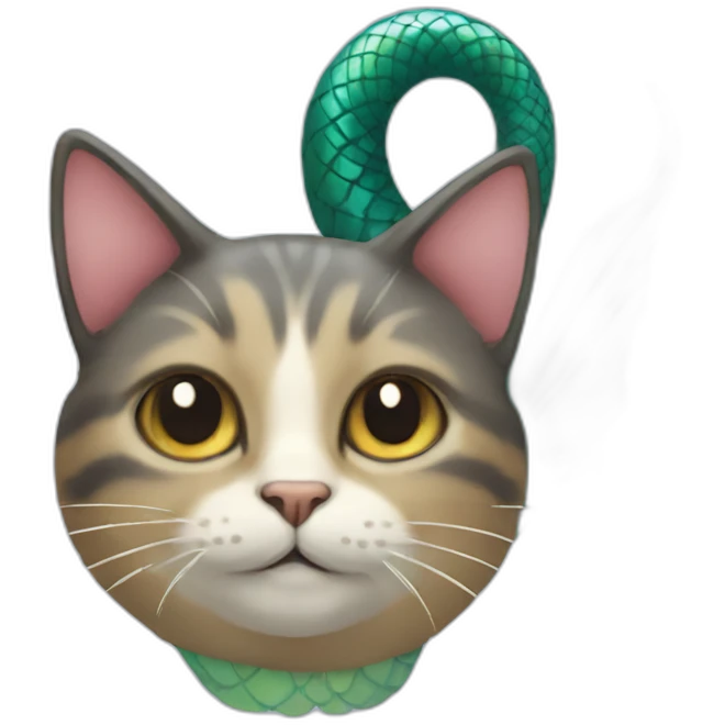 Cat with a mermaid tail emoji