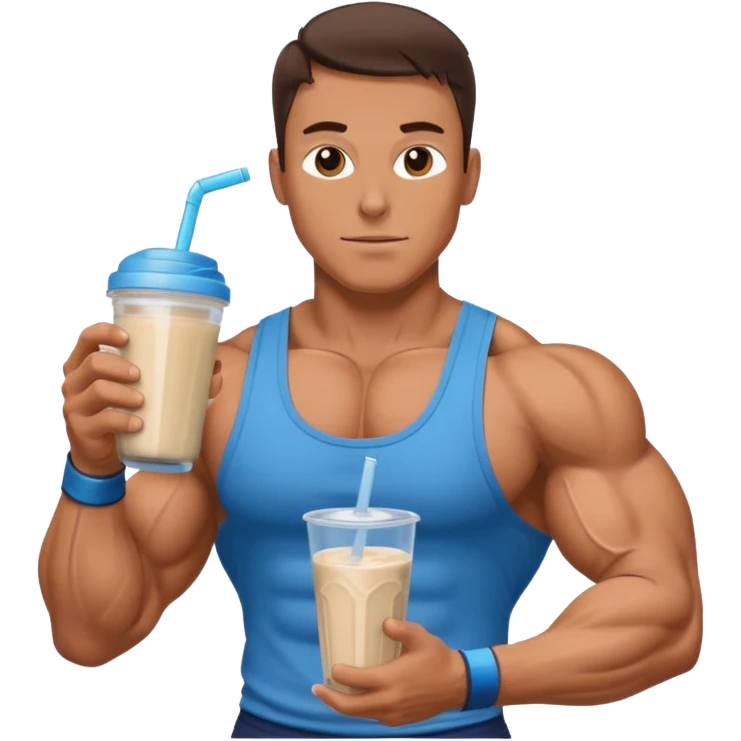 bodybuilder holding protein shake emoji