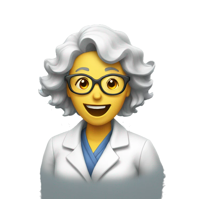 Mad scientist woman laughing  emoji