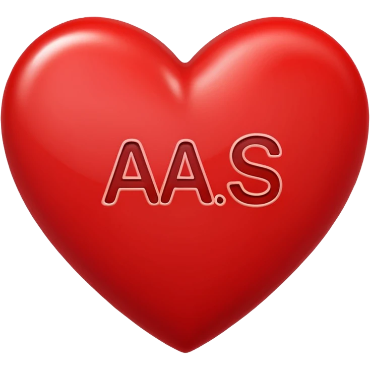 a love heart literally saying A+S in it emoji