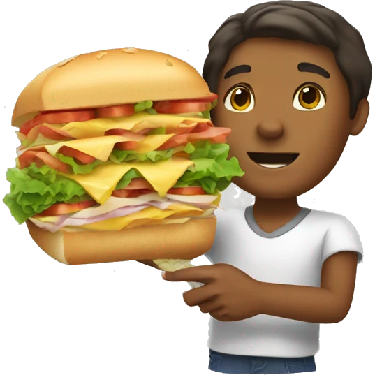 Daughter giving dad a subway sandwich  emoji