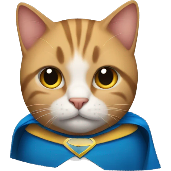 cat with superhero cape emoji