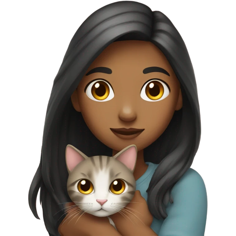 girl with cat emoji
