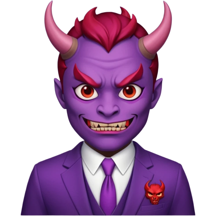purple face devil with suit emoji