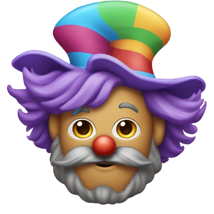 Clown with a wizard beard  emoji