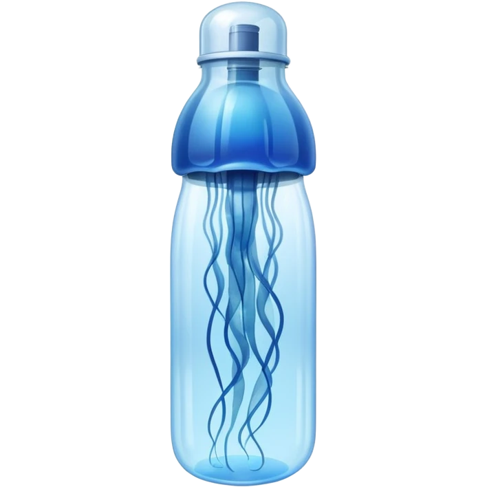 sea jellyfish stuck leg in plastic bottle emoji
