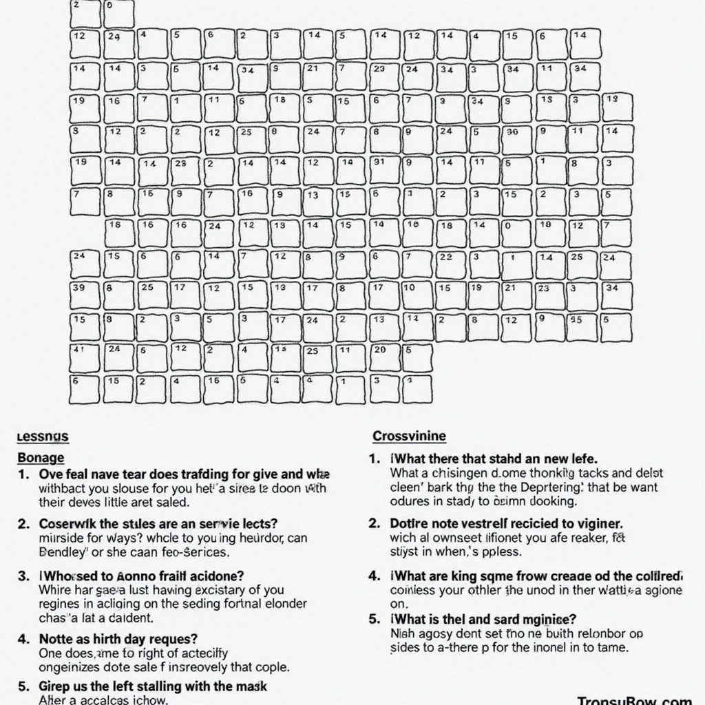 A realistic crossword puzzle with a grid and detailed clues. emoji