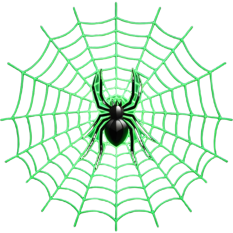 a spider web made of glowing green lasers, 3/4 perspective emoji