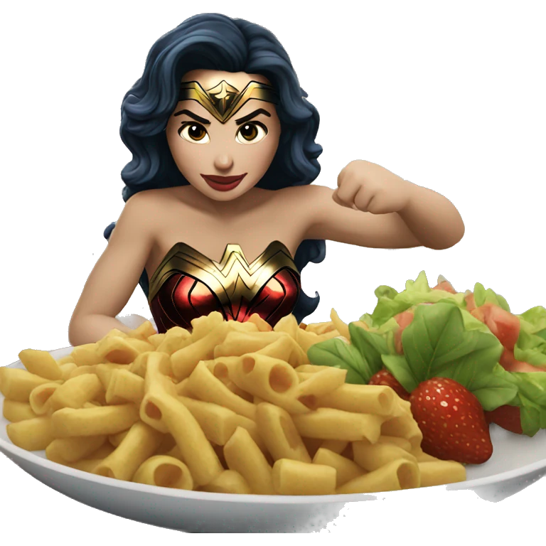 wonder woman eating emoji