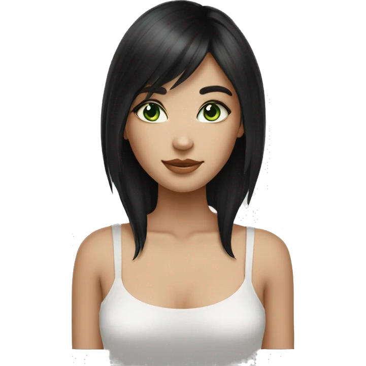 green-eyed black-haired white-skin girl emoji