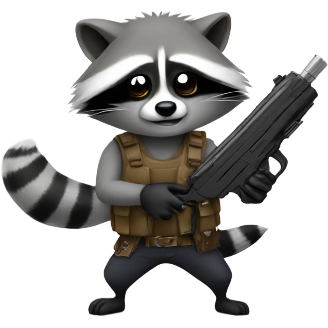 Raccoon with gun emoji