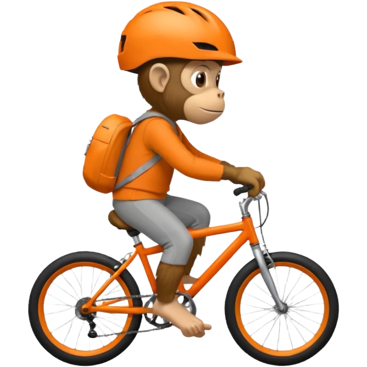 monkey with orange bicycle helmet, sweatshirt emoji