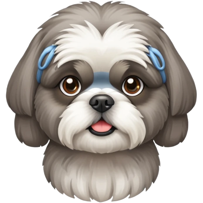 A gray shih tzu dog emoji