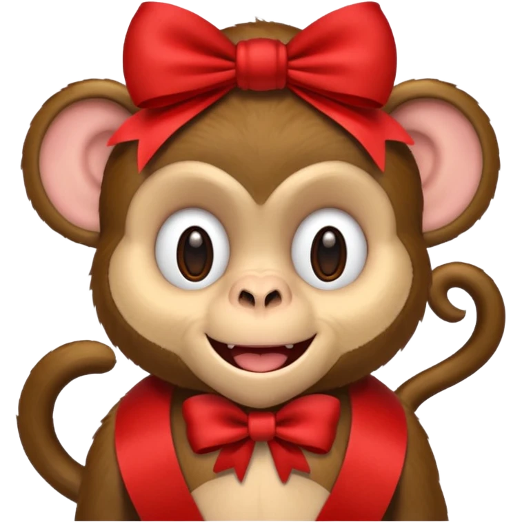 리본을 달고있는 원숭이 emoji