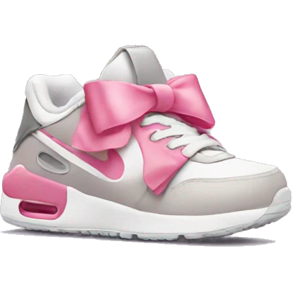Nike shoes with a little pink bow on it emoji