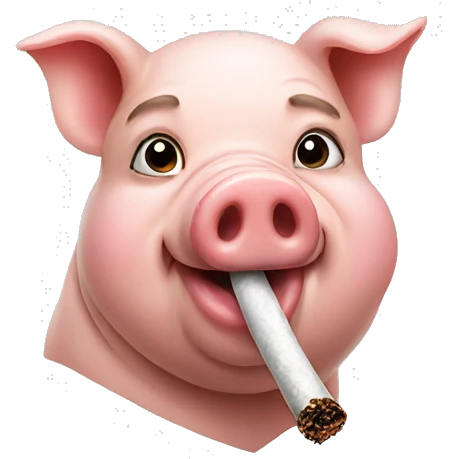 Pig smoking emoji