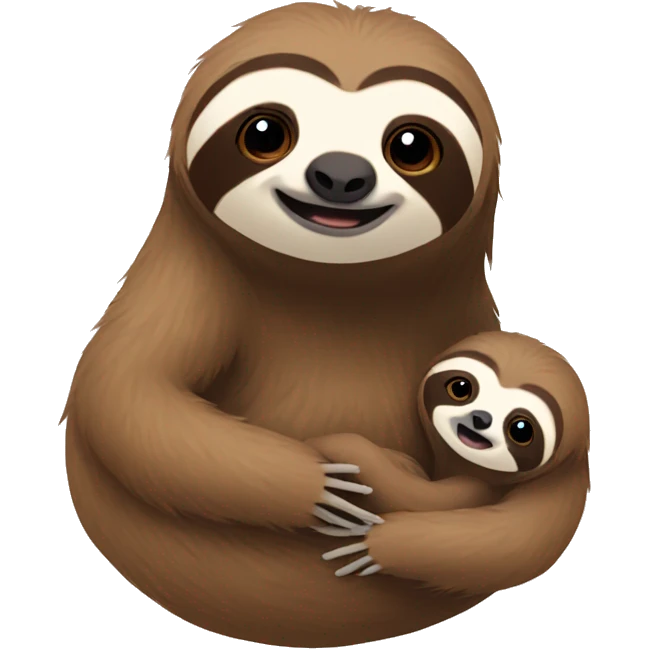 Sloth with baby  emoji