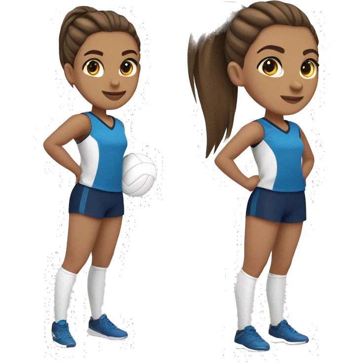 volleyball setter girl with slick back pony tail brown hair tanish skin  emoji