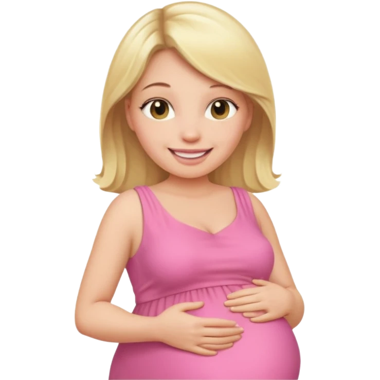 blond pregnant woman in pink emoji